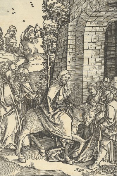 Inntoget i Jerusalem, fra speilet av lidenskapen til vår Herre Jesu Kristi, 1507. av Hans Schäufelein the Elder