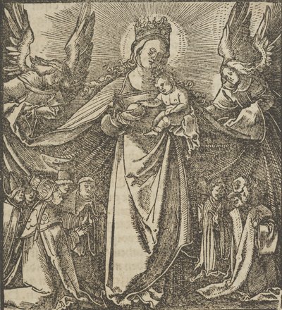 The Madonna of Mercy, fra Hymmelwagen auff dem, wer wol leben..., 1517. av Hans Schäufelein the Elder