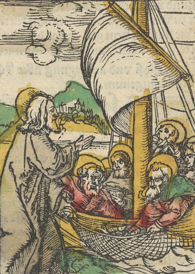The Second Draft of Fishes av Saint Peter, fra Das Plenarium, 1517. av Hans Schäufelein the Elder