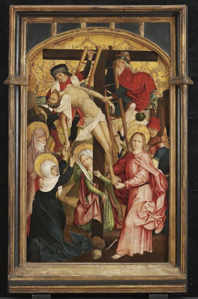 Descent From the Cross, 1490-tallet (olje på trepanel) av Hans Schüchlin