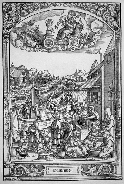 Saturn (tregravering) av Hans Sebald (School of) Beham