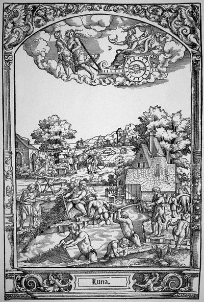 Månen (tregravering) av Hans Sebald (School of) Beham