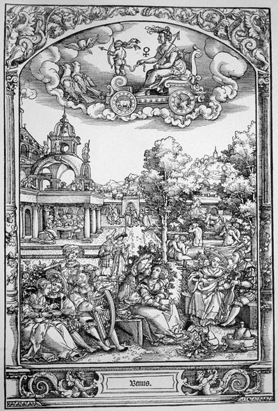 Venus (tregravering) av Hans Sebald (School of) Beham
