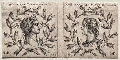 Byster av keiser Trajan og Domitia Calvilla av Hans Sebald Beham