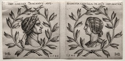 Byster av keiser Trajan og Domitia Calvilla, 1546. av Hans Sebald Beham