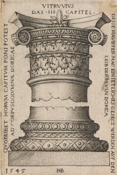 Hovedstad og grunnlag for en kolonne av Hans Sebald Beham