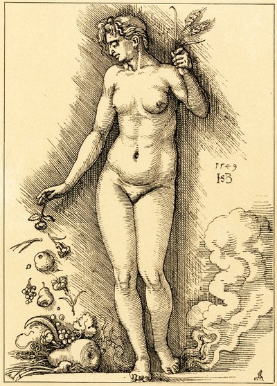 Ceres, strø frukter av Hans Sebald Beham