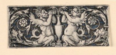 Frise med en vase flankert av mannlige og kvinnelige tritoner av Hans Sebald Beham
