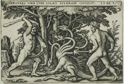 Hercules and the Hydra, fra The Labors of Hercules av Hans Sebald Beham