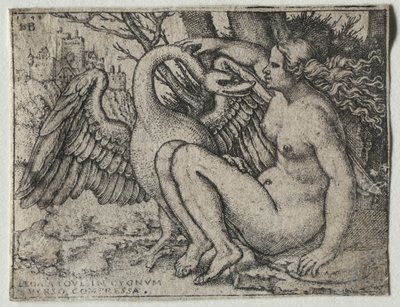 Leda og svanen, 1548. av Hans Sebald Beham