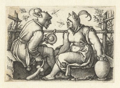 Jester med fallus og hunnnar av Hans Sebald Beham