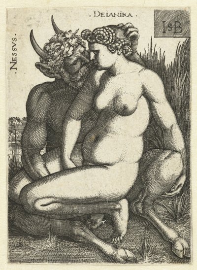 Nessus en Deïnira Nessvs Deianira (tittel på objekt) av Hans Sebald Beham