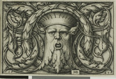 Pynt med maske av Hans Sebald Beham