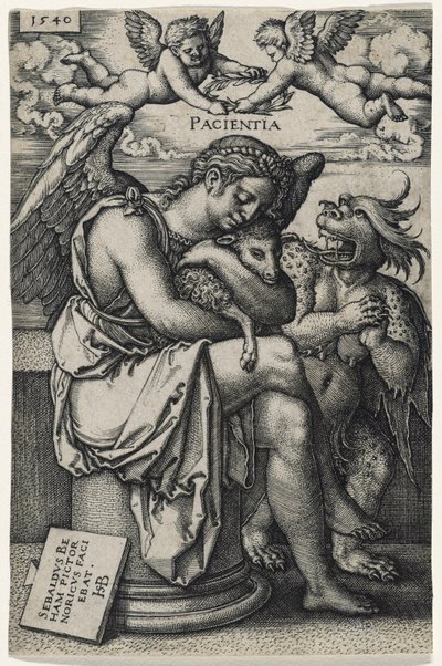 Tålmodighet (Die Geduld), 1540 (gravering på lagt papir) av Hans Sebald Beham
