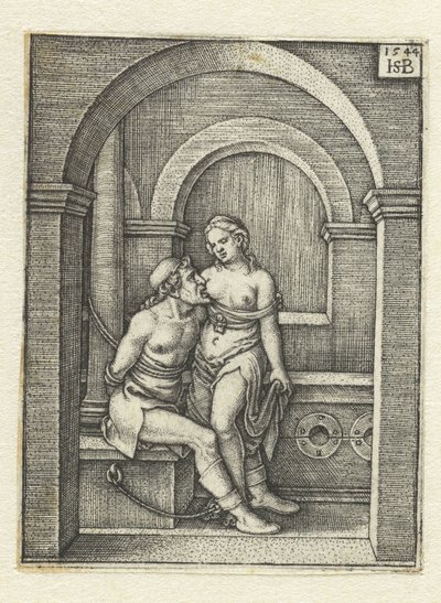 Pero dier den lenkede Cimon i fengselet Caritas Romana av Hans Sebald Beham