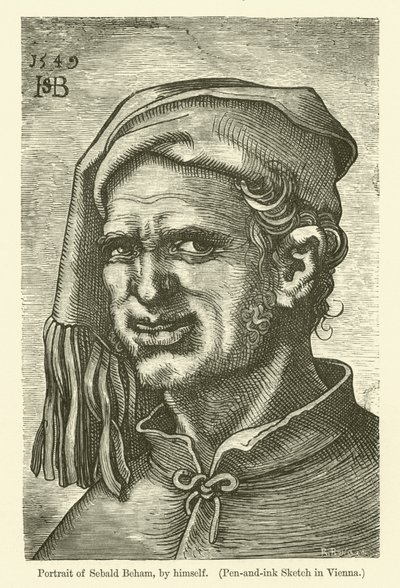 Selvportrett av den tyske maleren og grafikeren Sebald Beham av Hans Sebald Beham