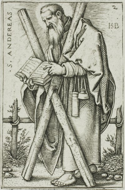 St. Andrew, plate 2 fra De tolv apostler av Hans Sebald Beham