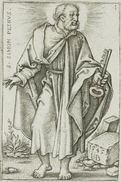 St. Peter, plate 1 fra De tolv apostler av Hans Sebald Beham