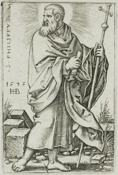 St. Filip, plate 5 fra De tolv apostler av Hans Sebald Beham