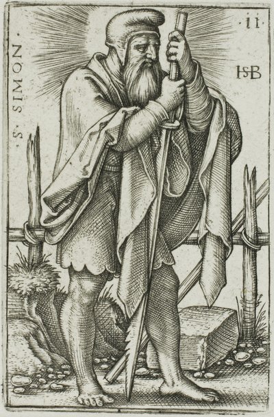 St. Simon, plate 11 fra De tolv apostler av Hans Sebald Beham