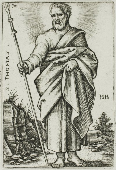 St. Thomas, plate 7 fra De tolv apostler av Hans Sebald Beham