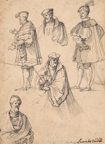 Studieark med figurer av Hans Sebald Beham