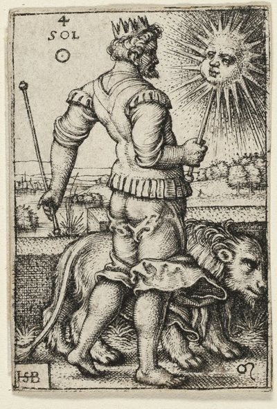 Sol, plate fire fra The Seven Planets with the Zodiacs av Hans Sebald Beham