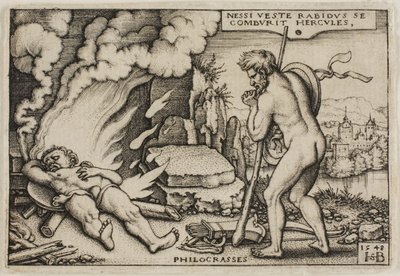 The Death of Hercules, fra The Labours of Hercules av Hans Sebald Beham