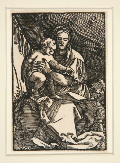 Den hellige familie under kalesjen av Hans Sebald Beham
