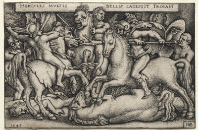The Labours of Hercules: Hercules erobrer Troy av Hans Sebald Beham