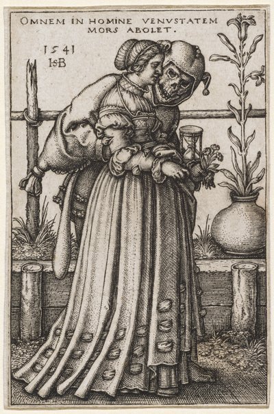 The Lady and Death, 1541 (kobberstikk) av Hans Sebald Beham