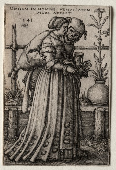The Lady of Death maskerer seg som en dåre, 1541. av Hans Sebald Beham