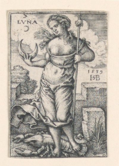 Månen, fra De syv planetene av Hans Sebald Beham