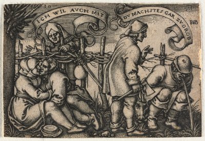 Bondebryllupet eller de tolv måneder: nr. 10 av Hans Sebald Beham