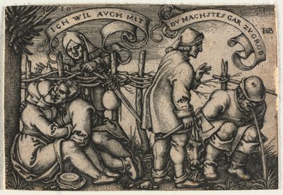 Bondebryllupet eller de tolv måneder: nr. 10, 1546. av Hans Sebald Beham