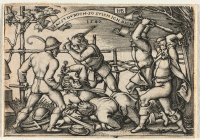 Bondebryllupet eller de tolv måneder: nr. 9 av Hans Sebald Beham