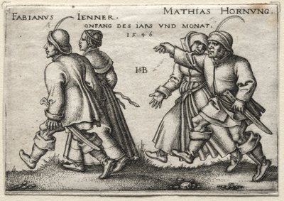 Landsbybryllupet: Fabianus Jenner / Mathias Hornung av Hans Sebald Beham