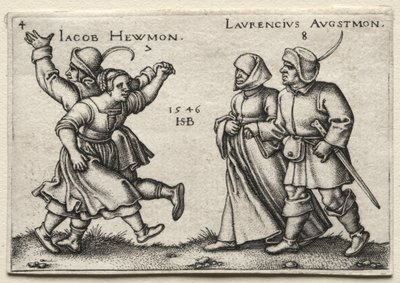 Landsbyens bryllup: Jacob Hewmon Lawrencius Augstmon, 1546. av Hans Sebald Beham