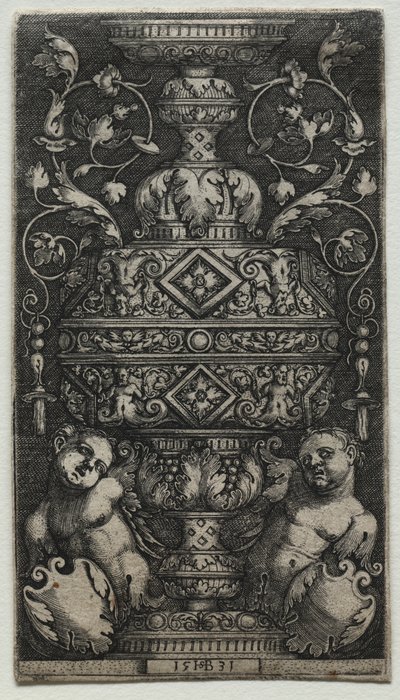 Vase dekorert med barn av Hans Sebald Beham