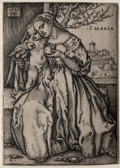 Jomfru med papegøyen, 1549. av Hans Sebald Beham