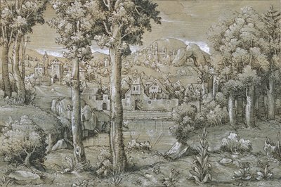 Imaginært landskap, 1543. av Hans Sebald Lautensack