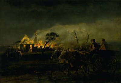 En gård i brann av Hans Smidth