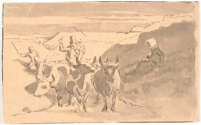 En drivende okse i et hull av Hans Smidth
