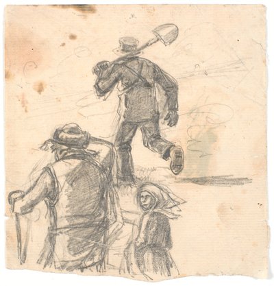 Figurstudier for brannbilde av Hans Smidth