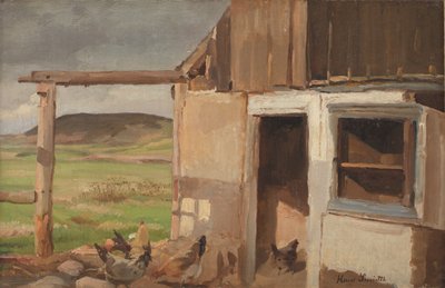 Hus med hønsegård av Hans Smidth