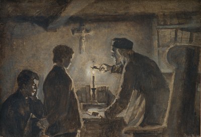 Pastor Sören blåser ut lyset på nyttårsaften av Hans Smidth
