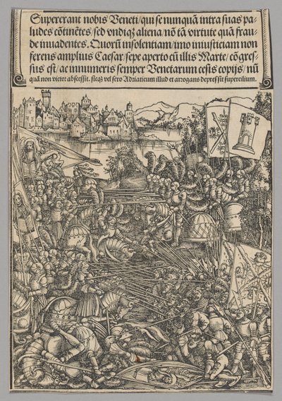 Krig med Venezia, plate 21 fra historiske scener fra livet til keiser Maximilian I fra triumfbuen av Hans Springinklee