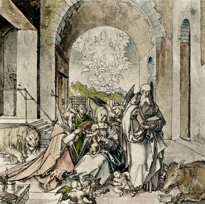 Madonna med St. Jerome og Anton av Hans Suess Kulmbach