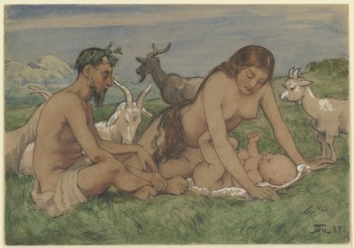 Faun-familien av Hans Thoma