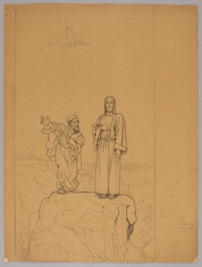 Kristi fristelse, verso: Den korsfestede Kristus av Hans Thoma